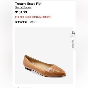 EUC Trotters Estee Woven Flat Shoes, size 8.5N, light brown